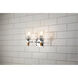 Vetiver 2 Light 14 inch PC Bath Light Wall Light in Polished Chrome with Gold